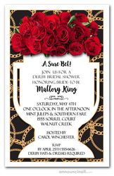 Vase of Roses Derby Bridal Shower Invitations