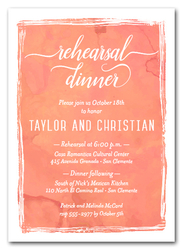 Peaches Watercolor Rehearsal Dinner Invitations