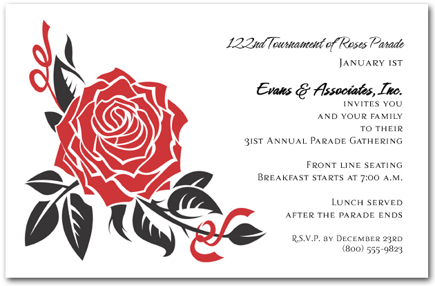 black and red rose invitations
