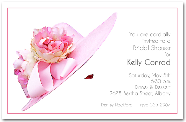 stunning pink floral hat party invitations floral party invitations