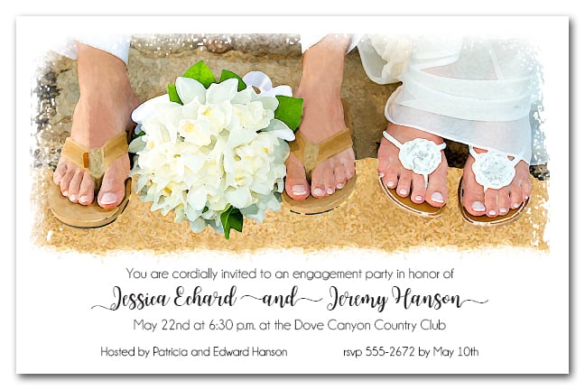Wedding Beach Feet Party Invitations